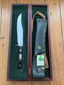 Puma Knife: Puma 1990 African Wildlife Collection 'Big Horn Ram' Bowie Knife with Ebony Handle Display Box and Warranty 125/200