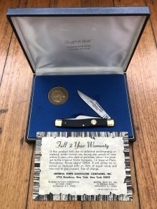 Schrade USA-Made Buffalo Bill Commemorative Stockman Knife & Coin in Collectors Box