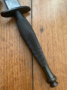J.NOWILL & SONS  J.ADAMS SHEFFIELD ENGLAND BLACK/SILVER FS COMMANDO KNIFE