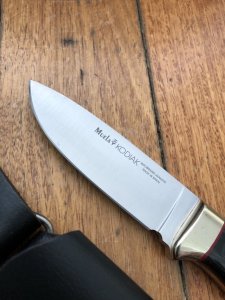 Muela Knife: Muela KODIAK Knife with Black Canvas Micarta Handle & Custom made Sheath