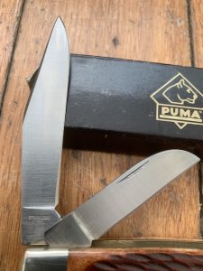 Puma Knife: Puma Circa 90's Original Stockman Knife with Light Brown Jigged Bone Handle