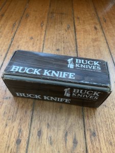 Buck Knife: Buck 1988 Model 110 Hunter Folding Lock Knife with Leather Pouch and Original Box