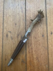 1960's-70's DES Brand Jagdnicker Knife with ROE Buck Antler Handle & Sheath