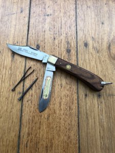 Puma Knife: Puma Original Rare 1970's-80's Gelder Twin Blade Knife with Tools and Jacaranda Handle