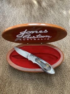 John Jones Australian Made Folding Knife in Custom Box