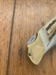 Puma Knife: Puma 1998 Duke Folding Knife with Stag Antler Handle in Pouch