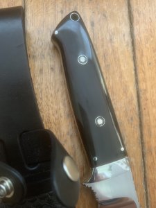 MAFFI SYDNEY AUSTRALIA Gloss Black Handled Fixed Blade Knife With Sheath