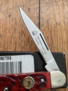 Puma Knife: Puma Bantam Folding Knife with Bright Red Bone Handle 2004
