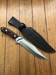 Joker Knives: Joker CR-01 Antelope with Laminated Red Wood Handle and Leather Sheath