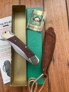 Puma Rare Model 970 Plainsman 1969 Folding Knife with original box & Paperwork & Pouch #96583