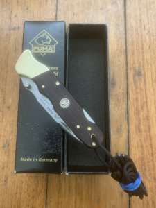 Puma Knife: Puma 2013 Rosewood Handled Falkner 22 3515 Lock Back Folding Knife