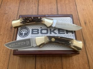 A Pair of Boker Tree brand Classic 4000 Solingen German Lock Knives in Display Box