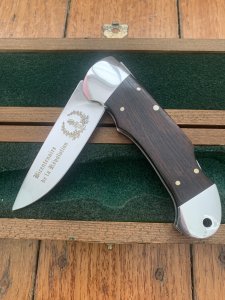 Puma Knife: Puma 1989 Bicentenaire de la Revolution 985 Custom Folding Knife with Ebony Handle Original Box 80/300