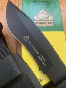 Puma XP Shadowcat Tactical Knife with G10 Black Handle and Kydex Sheath