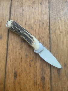 MAFFI SYDNEY AUSTRALIA Small Deer Antler Handled Fixed Blade Knife