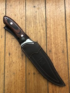 Joker Knives: Joker CR-01 Antelope with Laminated Red Wood Handle and Leather Sheath