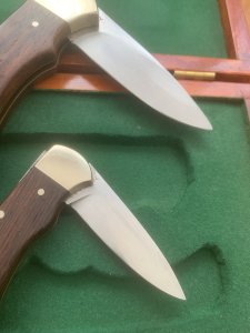 Puma Set of 2 - 1987-90 4 Star Rosewood Folding Knife Set in Puma Display Box