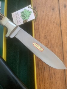 Puma Knife: Puma 1987 Jagdnicker Knife with Stag Handle & Green & Yellow Box