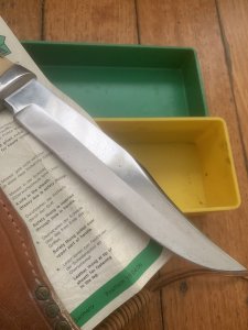 Puma Knife: 1966 Puma Bowie with Stag Antler Handle & Original Box #42606