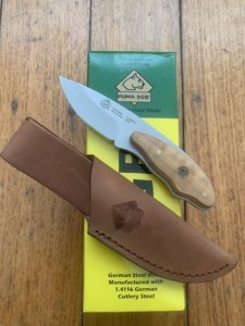 Puma Knife: 2023 Puma SGB Rattler Fixed Blade Knife with Olive Wood Handle