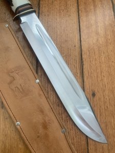 Solingen Germany EUROCUT-WIDDER Enormous 10 1/2" Blade Bowie Knife with Leather Sheath