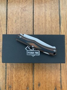 Puma Knife: Puma Tec Special Edition RUBICON Folding Liner Lock Knife With Orange/Black G10 Handle