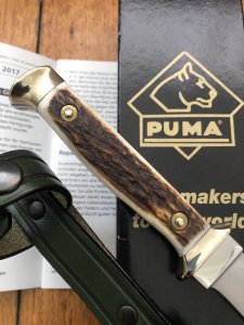 Puma Knife: Puma 2017 Jagdnicker 3587 Knife with Stag Antler Handle