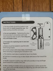 Wyoming Saw I with Bone & Wood Blade & Black Nylon Case