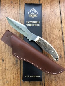 Puma Knife: Puma Hunters Companion with Stag Handle leather sheath Circa 2002-02