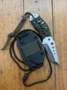 CRKT COVERT TRIUMPH TACTICAL MILITARY TANTO SILVER BLADE NECK/BOOT KNIFE