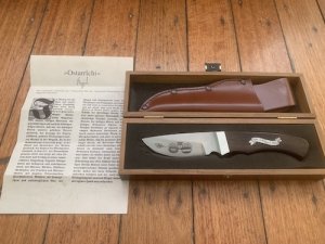 Puma Knife: 12 6010 Puma Austrian SkinMaster Centenary Knife 996-1996 with Walnut Handle 79/200