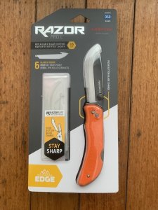 Outdoor Edge Razor Pro Blaze Orange Replaceable Blade Skinning Knife With Pouch