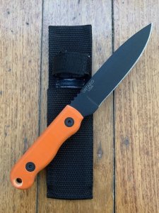 Ontario Ranger SHIV Knife with Orange Micarta Handle and Black Nylon Belt Sheath