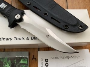 SOG Vintage Original SOG REV-7 SEAL-REVOLVER Knife in Kydex Sheath & Original Box