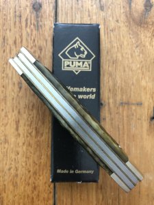 Puma Knife: Puma Stockman Folding Knife with Green Bone Handle with Box