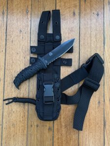 CRKT 2125KV ULTIMA BLACK TANTO TACTICAL MILITARY KNIFE IN TACTICAL SHEATH