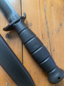 GLOCK Original Austrian Made BLACK Saw Back Field Knife with Polymer Scabbard