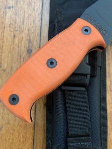 Ontario Ranger Series AFGHAN with Orange Micarta Handle and Tactical Belt Sheath