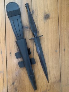 J.NOWILL & SONS  J.ADAMS SHEFFIELD ENGLAND BLACK MOD COMMANDO KNIFE