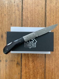 Puma Knife: Puma Tec Damascus Ebony Pakkawood Folding Liner Lock Knife