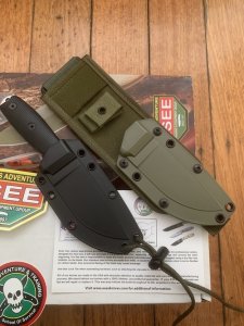 ESEE Knives- ESEE-3 Knife with Black G10 Handle & Black and OD Green Kydex Sheathes