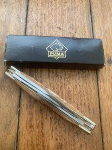 Puma Knife: Puma Stockman Folding Knife with Jigged Red/Brown Bone Handle