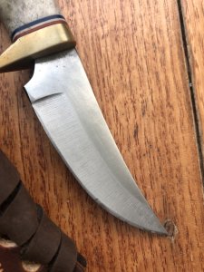 Ken Richardson Custom Handmade 3" Hunter Blade Hunting Knife with Deer Antler Handle & Custom Sheath