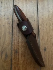 Buck Knife: Buck 196 Mini Alpha Hunter Cocobolo Handle & Leather Sheath