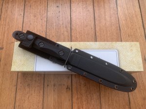 Ka-Bar Knife: Kabar EK44 Double Edged Commando Knife In Tactical Sheath