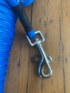 Long Dog Lead: Professional 20 metre Dog Trainer Mid Blue Long Lead Large Clip
