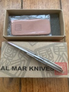 Al Mar Japan E1001P Osprey White Pearl Engraved Pocket Knife in original Pouch and Box