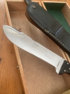 Puma Knife: Puma 1967 ForsterNicker Knife with Stag Handle & Original Wooden Box #84607