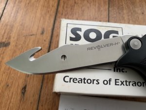 SOG Vintage Original SOG REV-7 SEAL-REVOLVER Gut Hook Knife in Kydex Sheath & Original Box