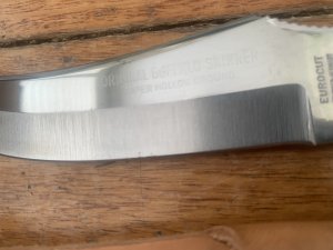 Solingen Germany EUROCUT Original 5 1/4" Blade Original Buffalo Skinner with Stacked Wood Handle & Leather Sheath